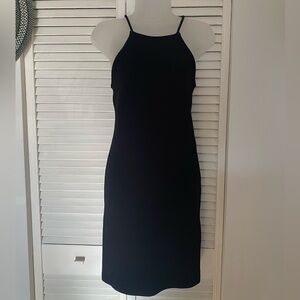Textured Black Midi Dress